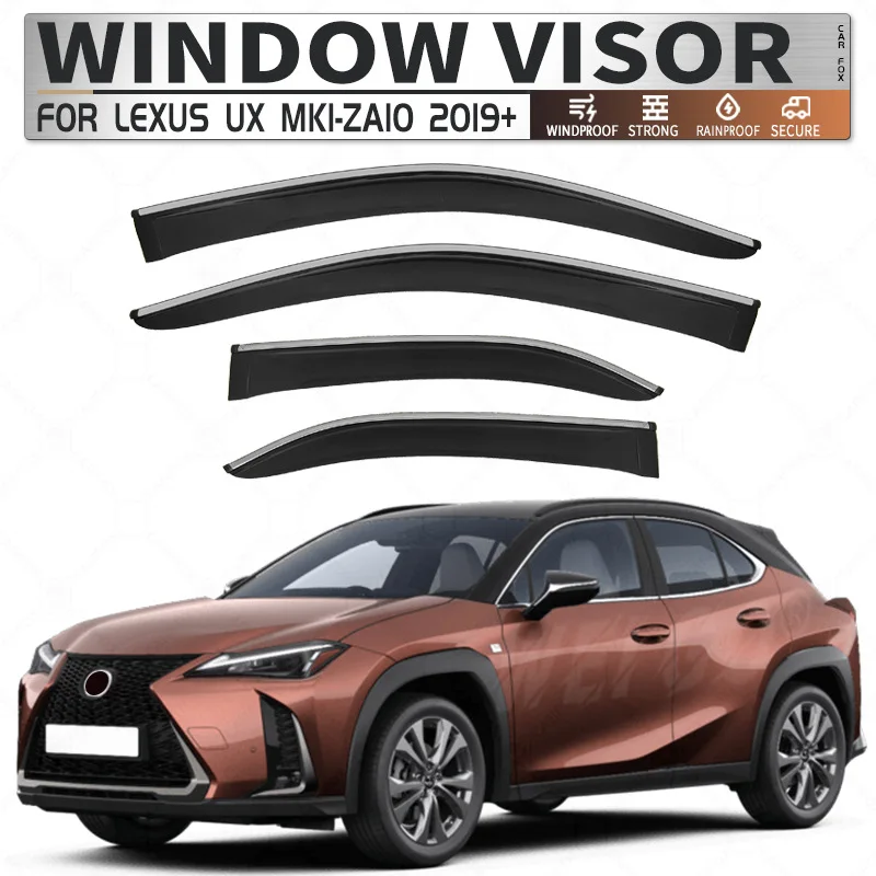 

Комплект из 4 дефлекторов для окон LEXUS UX ZA10 2019+: защита от дождя и солнца, аксессуары для авто