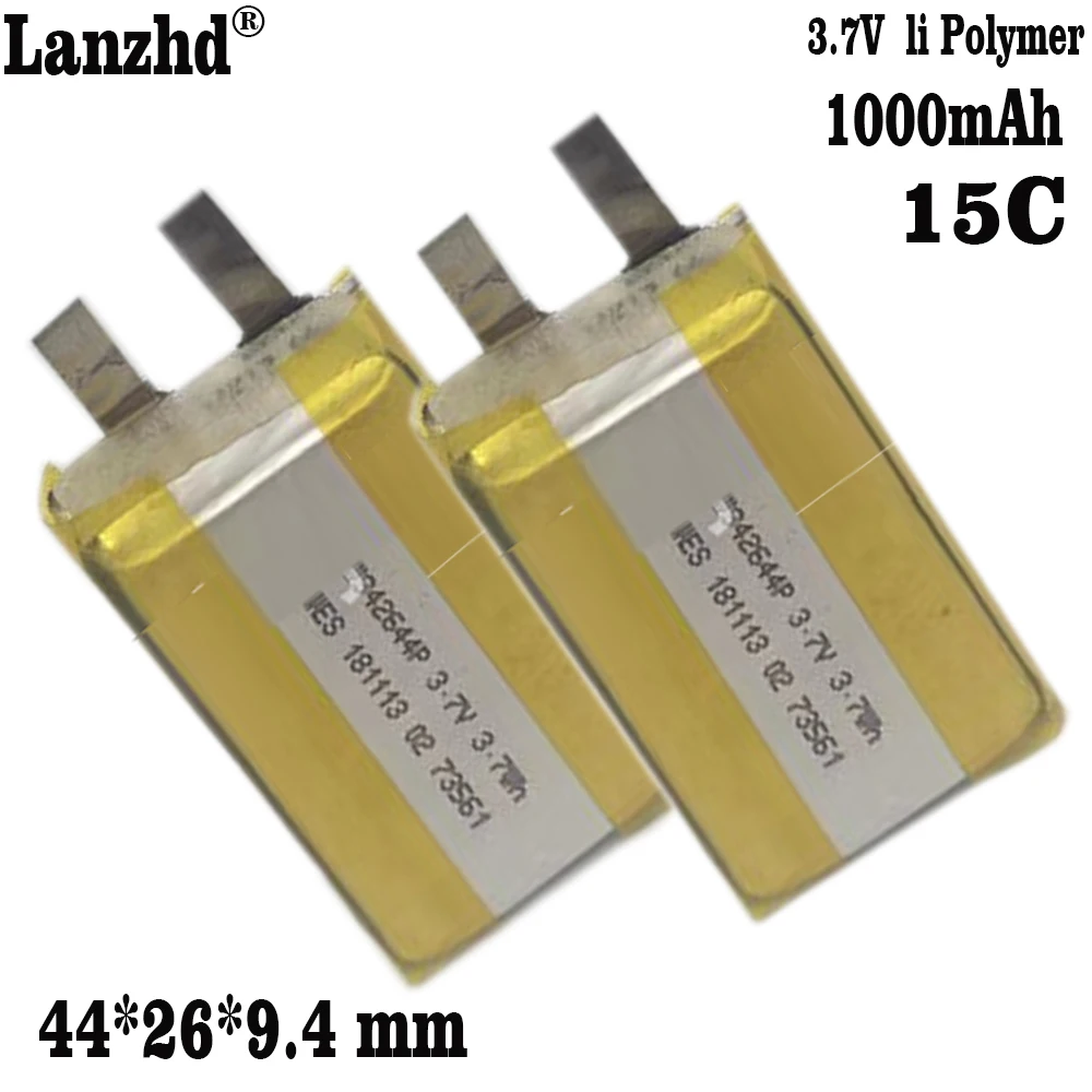 1-12pcs 3.7V 1000mAh  942644 Rechargeable Polymer 15C Li-ion Battery For Start power supply car igniter spot welder model plane
