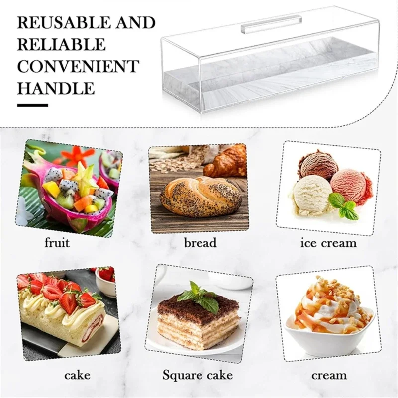 Elegant Rectangular Cake Display Case Rectangular Cake Tray Acrylic Cake Display Box Present for Baking Enthusiasts