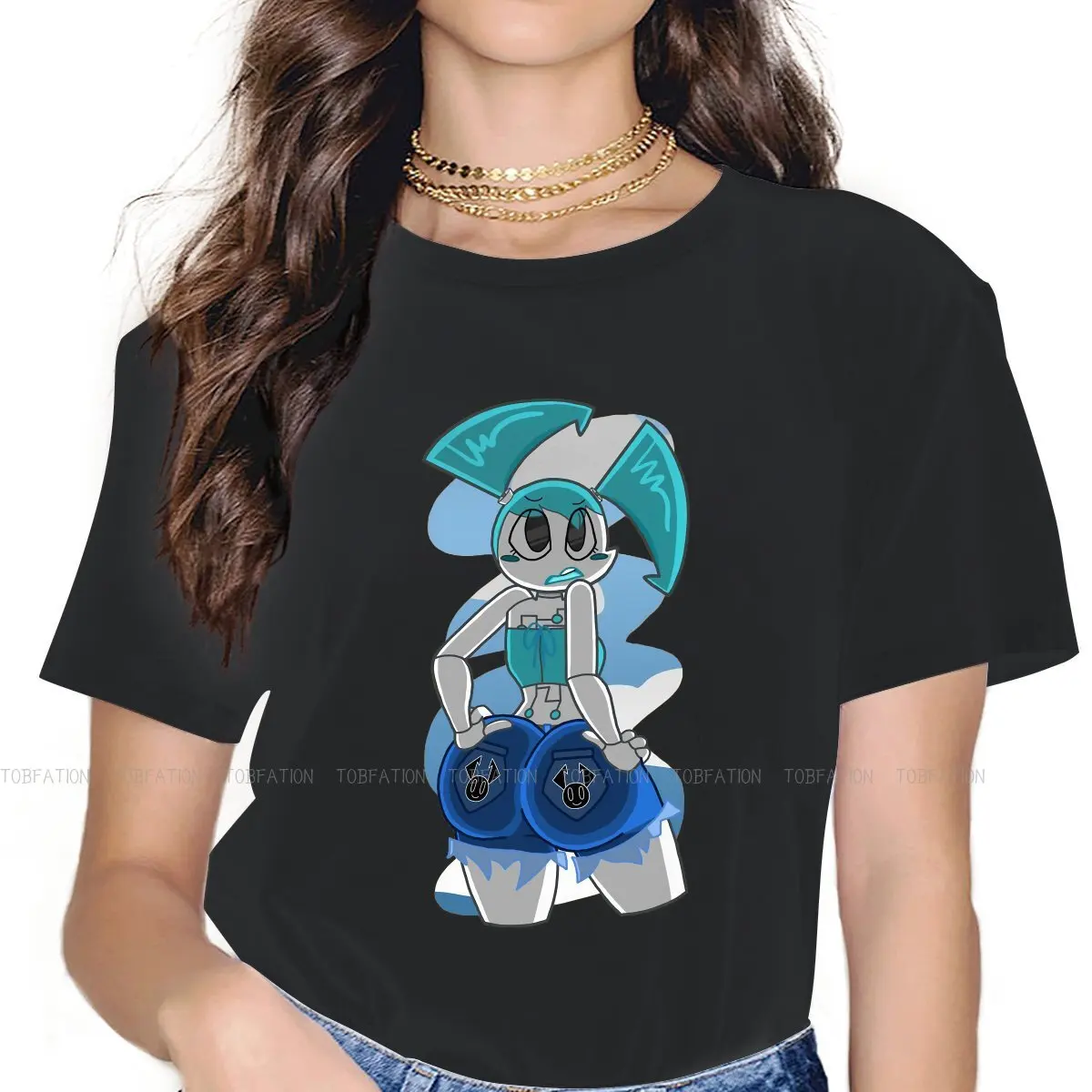 XJ9 جيني واكيمان المرأة التي شيرت حياتي كما في سن المراهقة روبوت Crewneck الفتيات بلايز 4XL سيدة تي شيرت الفكاهة لطيف هدية