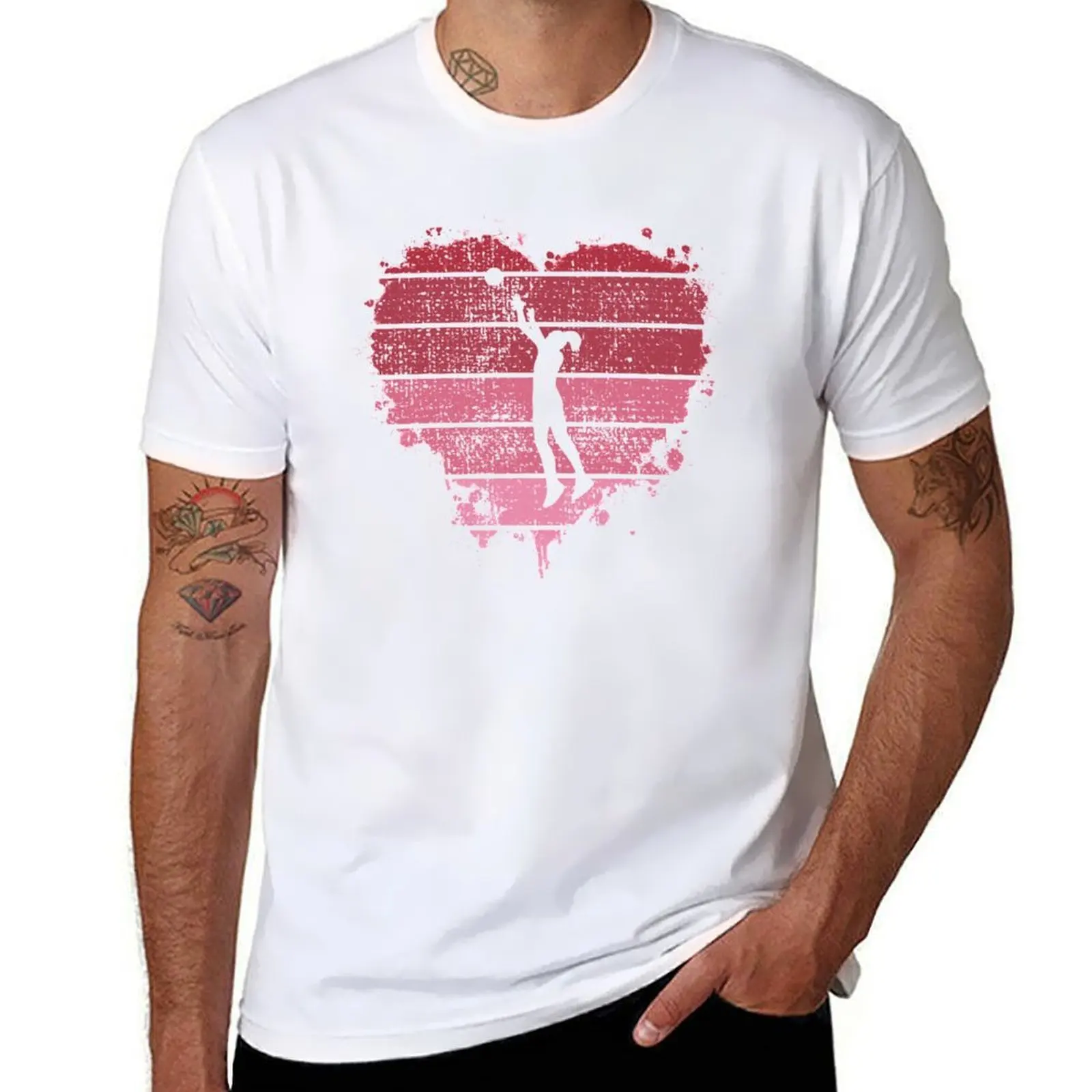 

Netball Vintage Heart Gift For Valentine's Day T-Shirt cotton tshirt 100% anime t shirts oversize T-Shirt