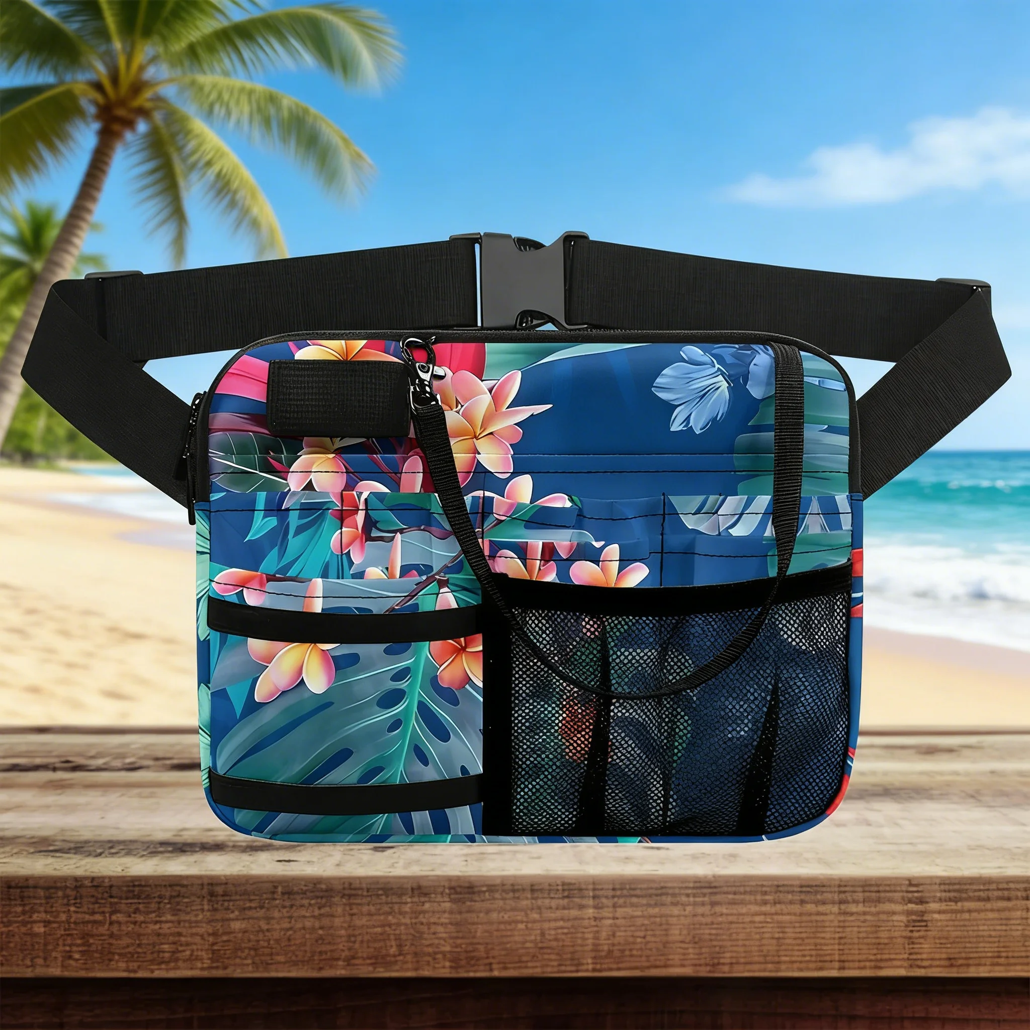 Colorful Cartoon Nurse Fanny Pack Cute Medical Print Organizer Belt for Gift