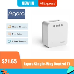 Aqara-módulo de Control unidireccional T1, controlador de relé inalámbrico, 1 canal, trabajo para Homekit, protección contra sobrecarga, estatista de electricidad