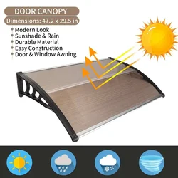 Modern Awning Window Outdoor Patio Gazebos Front Door Canopy Poly Carbonate Cover Sun Shelter Window Eaves Anti UV Rain Cover
