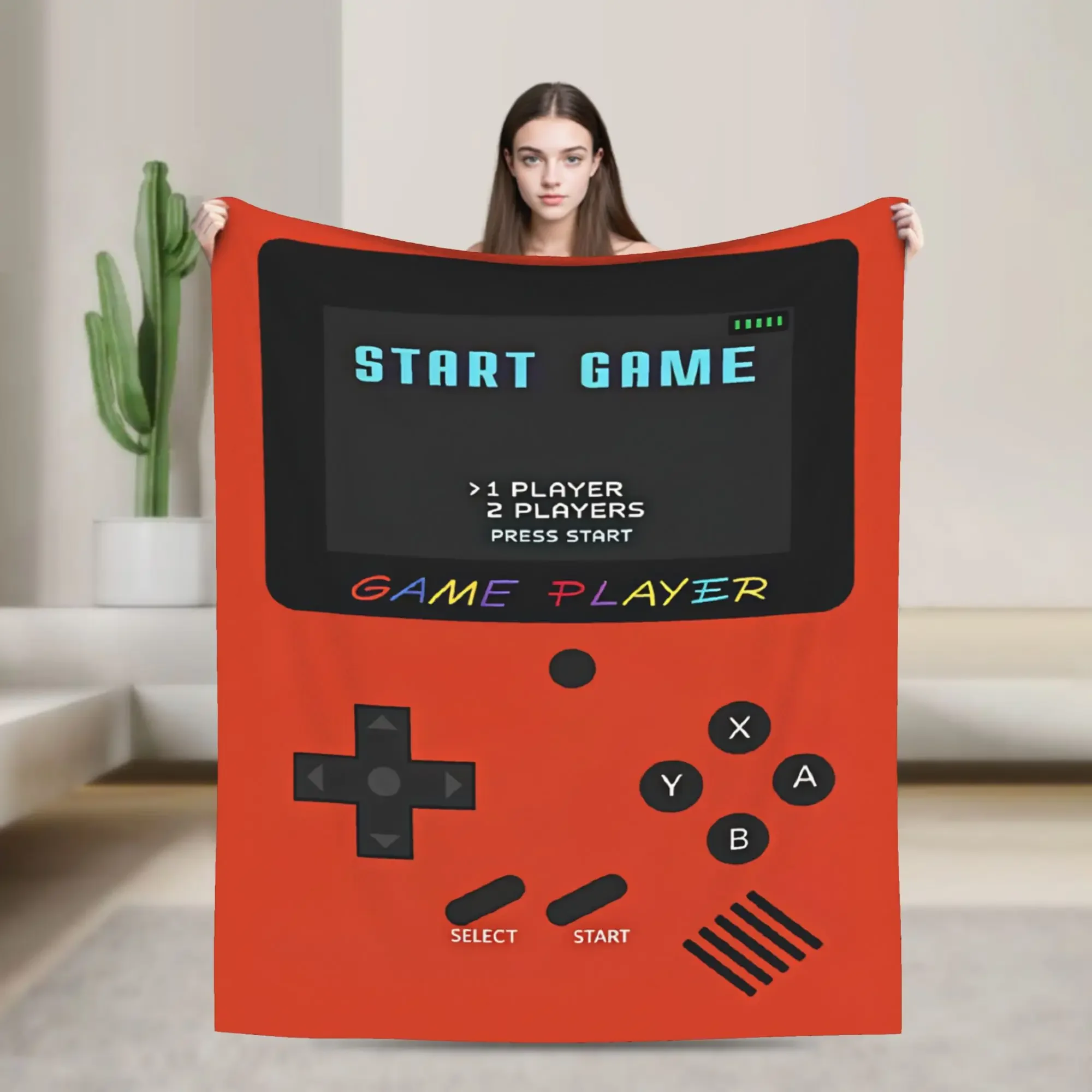 Games Console 2D Flat Cartoon Blanket  Warm Soft Fluffy Plush Throw Blanket For Kids Bedroom Flannel Bedspread Bed Cover