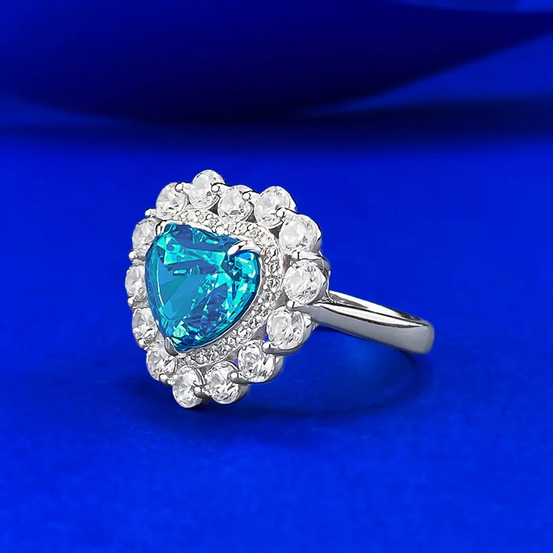 

Luxury 9x11mm Heart High Carbon Diamond Rings for Women - 925 Sterling Silver Engagement Ring & Wedding Band Party Jewelry Gift