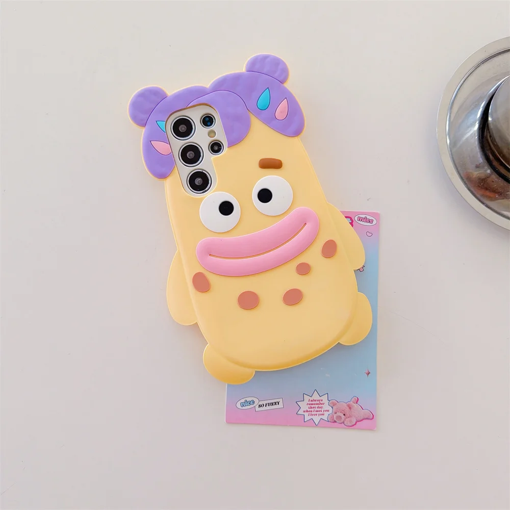17 Pro Max Funny Cute Cartoon Whimsical Monster Phone Case for iPhone 16 15 14 13 Pro  Soft Silicone Playful Protective Cover