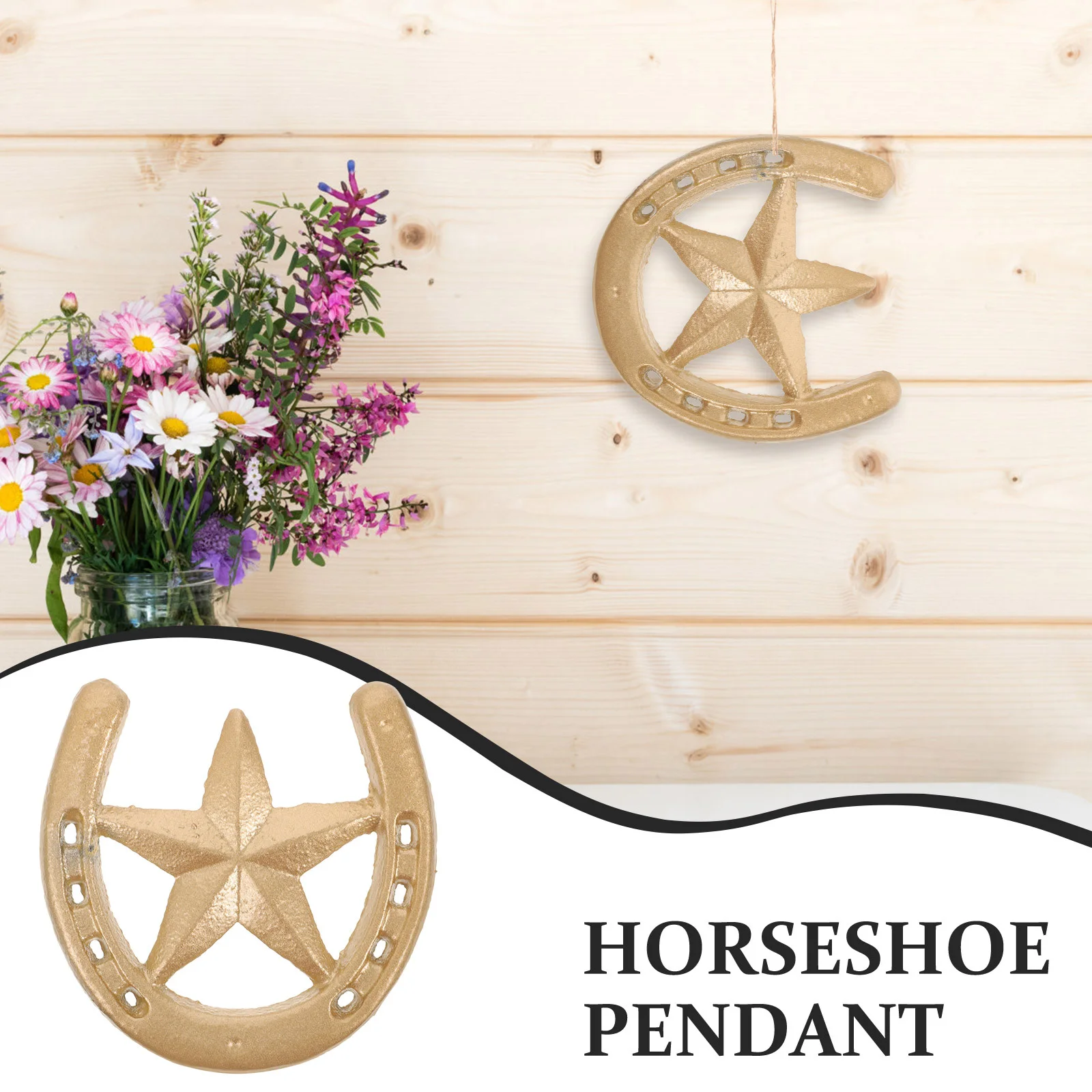 

Horseshoe Pendant Ornament Cast Iron Wall Decor Metal Decoration Handicraft Hanging