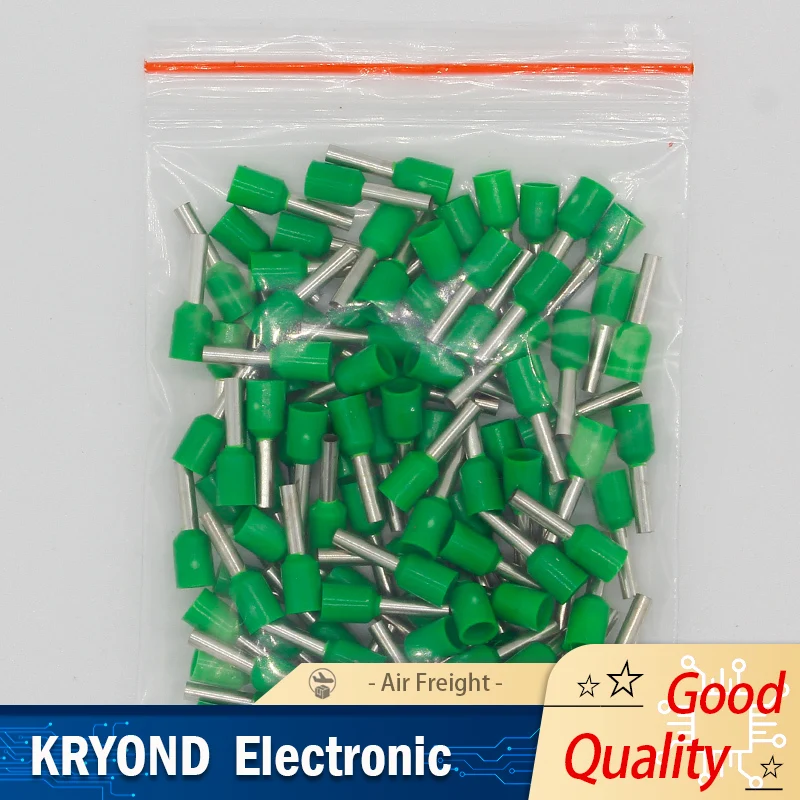 100PCS E1508 Tube Insulating Terminals 1.5mm² Cable Wire Crimp Connector E-
