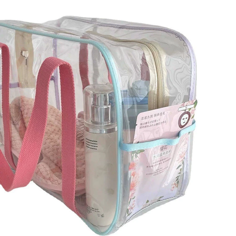 1–2 Stück wasserdichte transparente Reise-Kosmetik-Aufbewahrungstasche für Strandausflüge, Handtasche, Kulturbeutel-Organizer – Detail 5