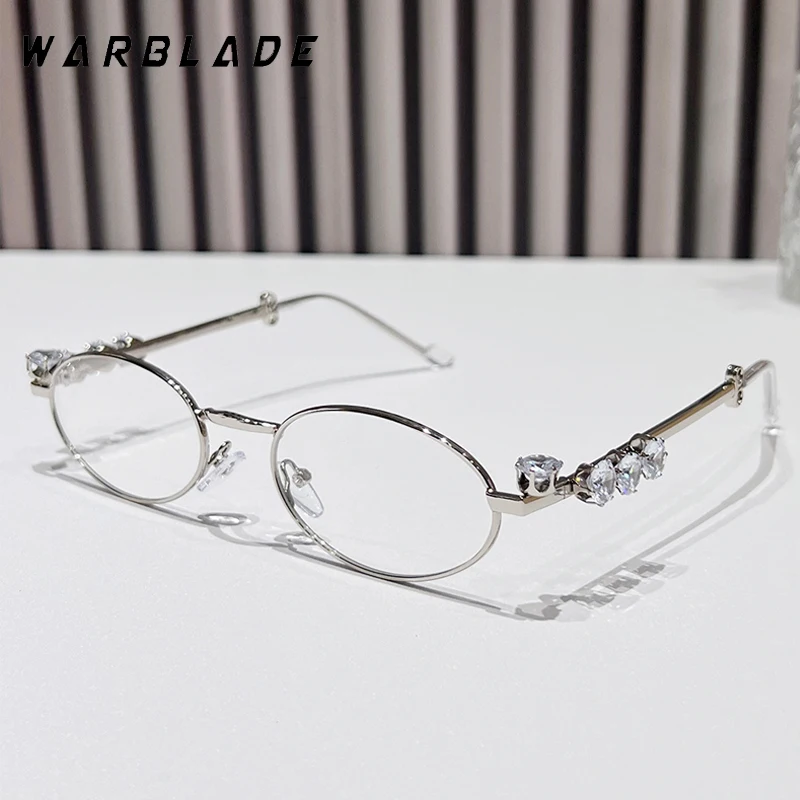 2025 New Metal Oval Shades Women Men Rhinestone Diamonds Sunglasses Unisex Bling Eyeglasses Frames UV400 Fashion Eyewear Glasses