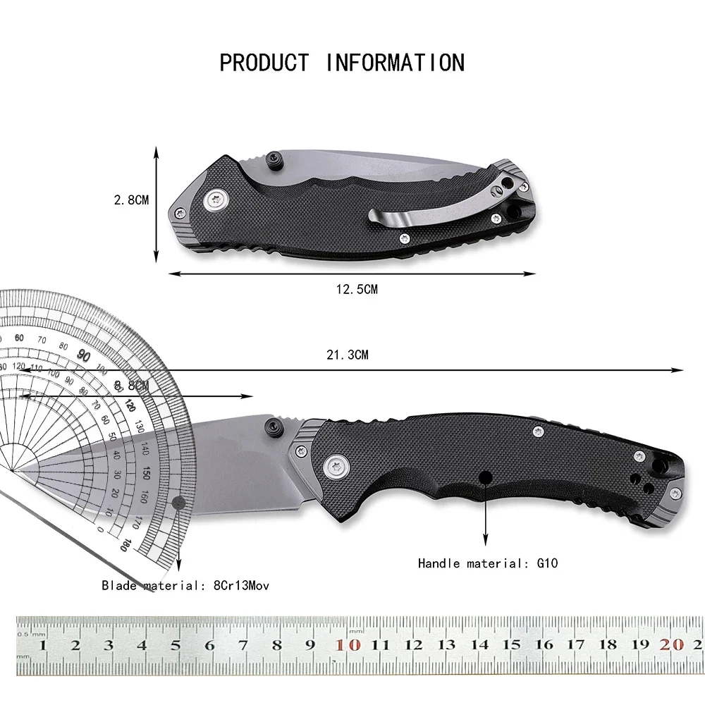 High Quality 8cr13mov Blade G10 Handles Folding Tactical Knife Hunting Self Defense EDC Survival Camping Edc Tools