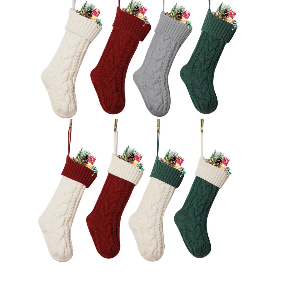 Personalized Name Stockings Embroidered Name Christmas Tree Ornament Candy Bag Gift Socks Merry Christmas Stockings Supply