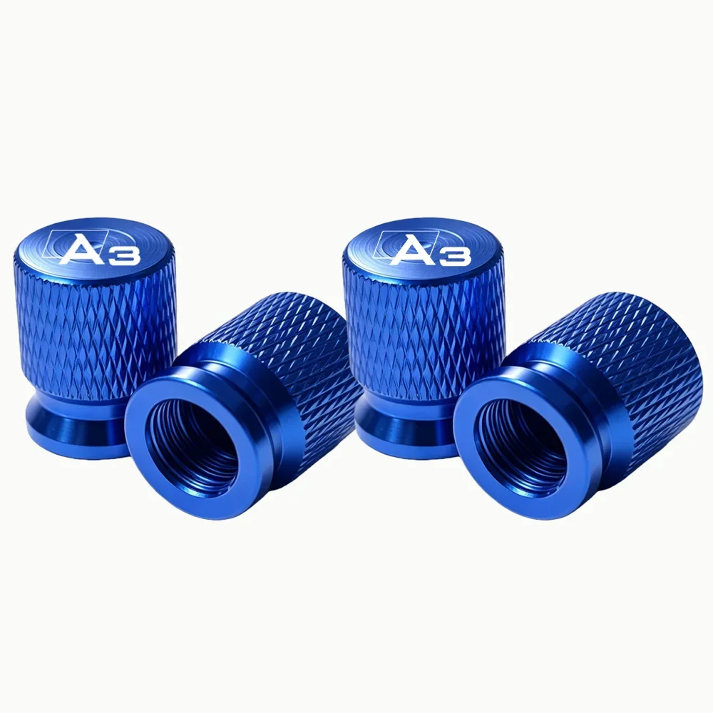 4Pcs Car Wheel Tire Valve Caps Tyre Stem Cover Airdust Waterproof For Audi A3 S3 8V 2011-2019 2020-2023 2024 2025 2026 3