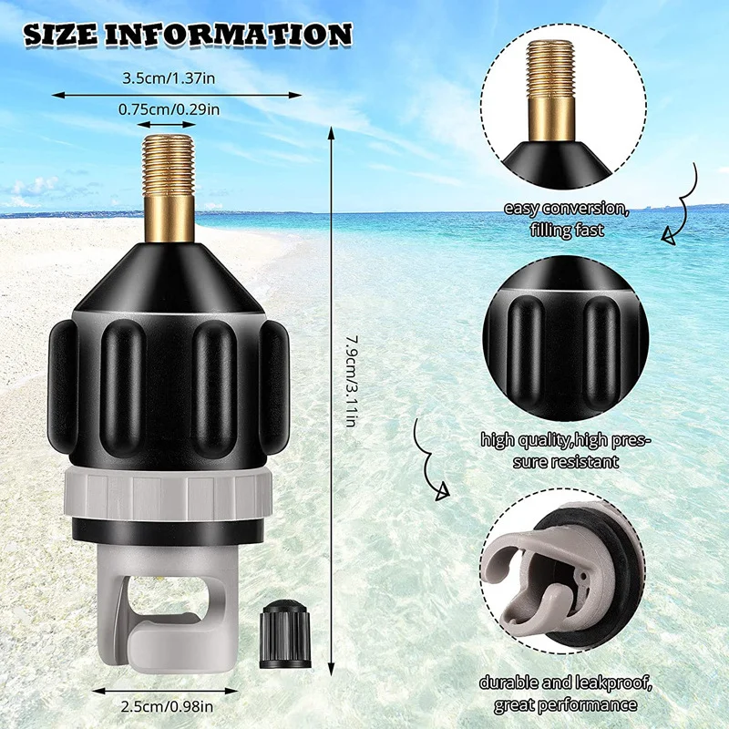 Marine SUP Paddleboard Air Nozzle Kayak Air Valve Conversion Head Car Mounted Pump Inflation Conversion Head image 3