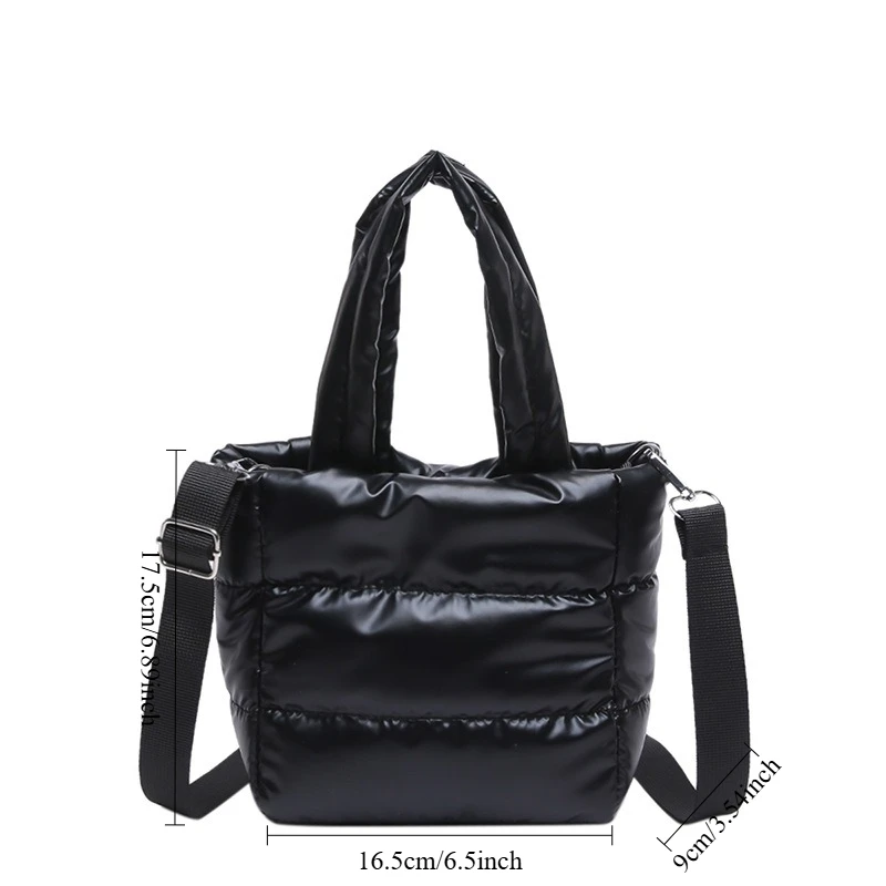 Female Bags Woman Puffy Lightweight Handbag LargeCapacity Quilted Shoulder Bag Adjustable Strap Puffer Tote Handbag Shopping Bag image 6
