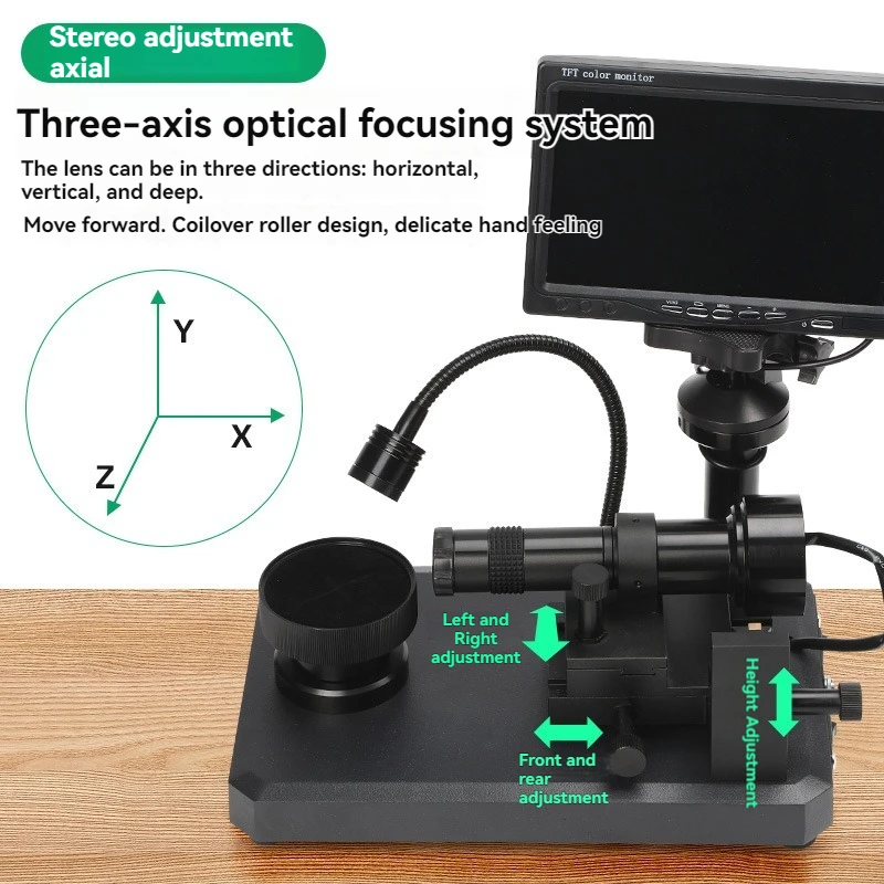 7인치 디지털 LCD 다이아몬드 허리 사이즈 거울 여덟 하트와 여덟 화살표 불꽃 색상 분석기 LCD 디지털 현미경