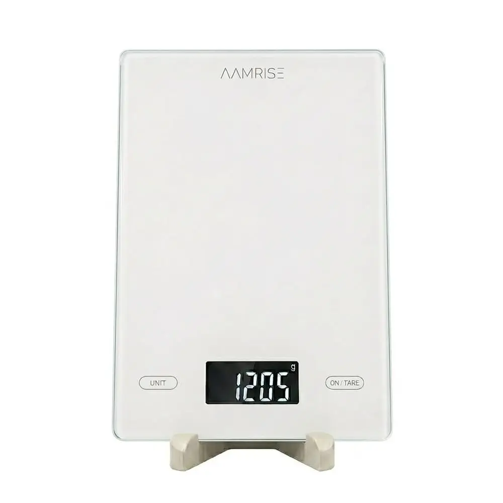 

Large Capacity Digital Kitchen Scale with Tempered Glass Surface, Backlit LCD, Auto Off, 33lb/15kg Capacity