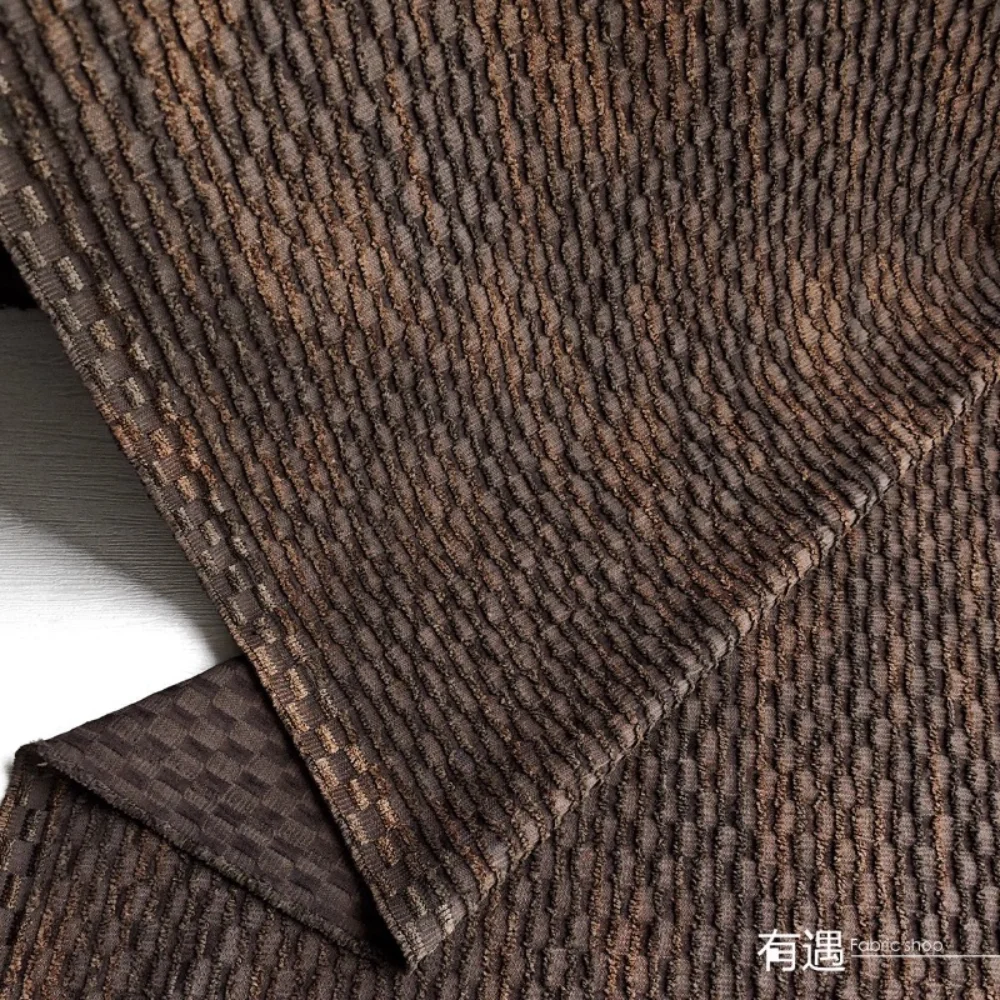 

Ретро коричневая, черная клетчатая ткань, креативный процесс горячего тиснения для шитья своими руками, верхняя одежда, дизайнерская ткань