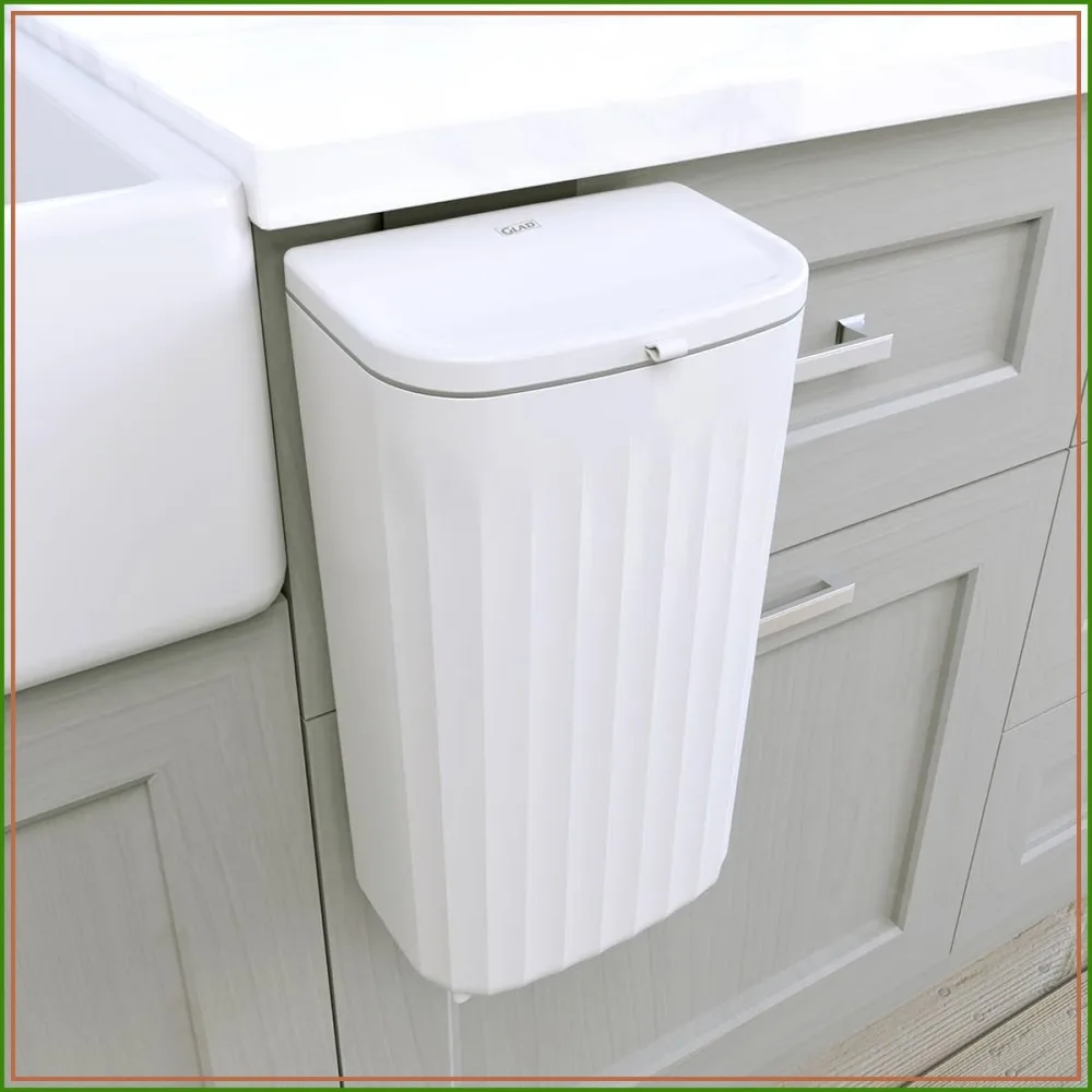 Space Saving Under Counter Waste Bin for Kitchen Cabinet, Bathroom or Office | Dual Lid, 12 Liter