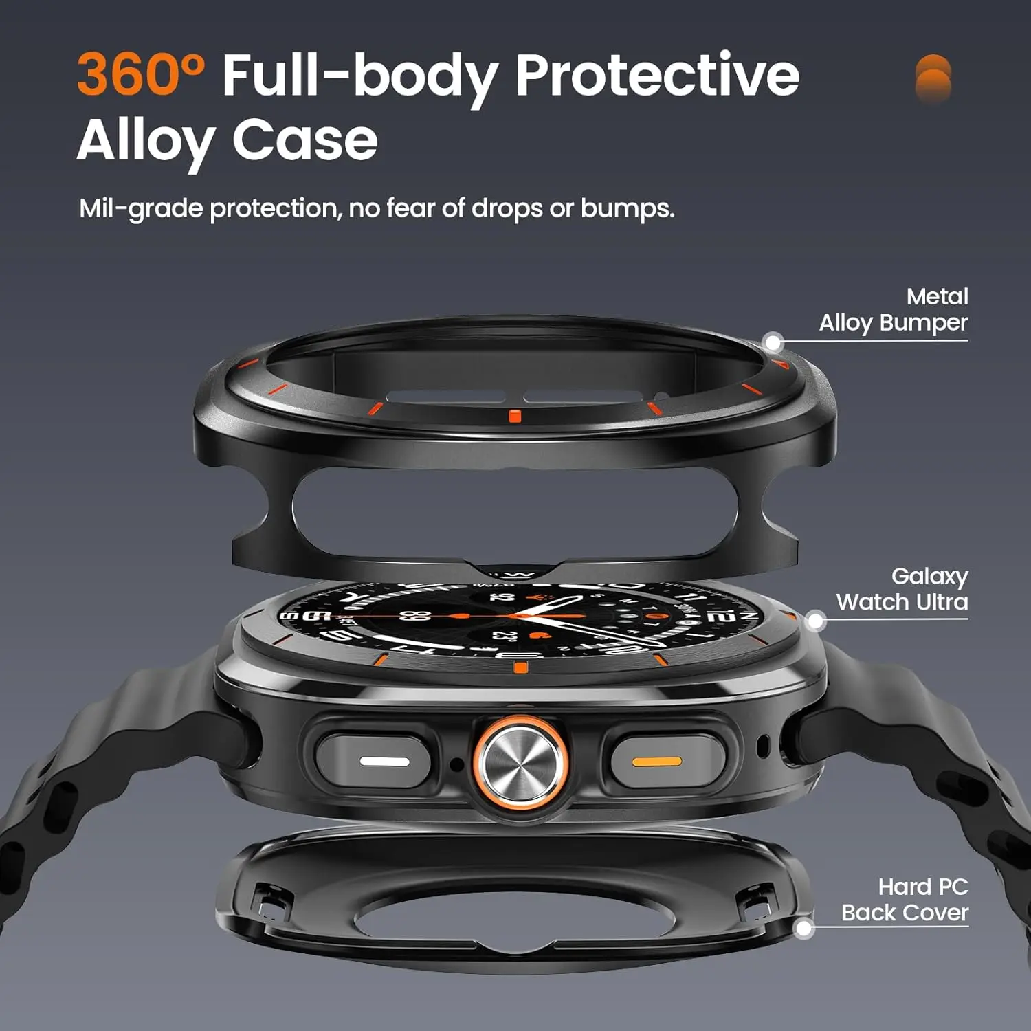 Metal Case+Tempered Glass Film for Samsung Galaxy Watch Ultra 2025 47mm Hard Protective Cover for Galaxy Watch Ultra Accessories image 4