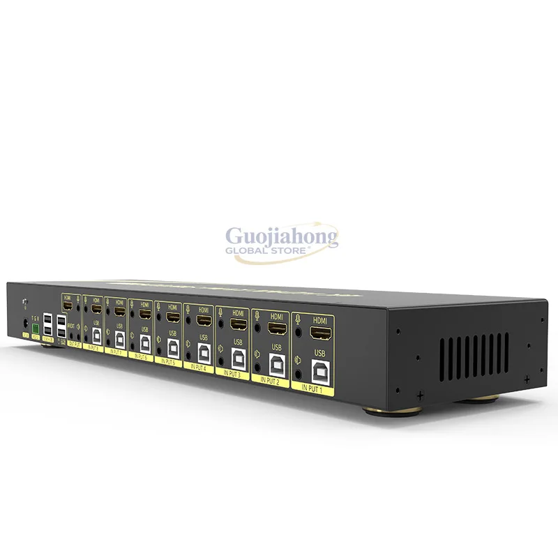 

KVM-переключатель eKL-81H 8 входов 1 выход, 2 выхода, автоматическое переключение по горячим клавишам, переключение по RS232