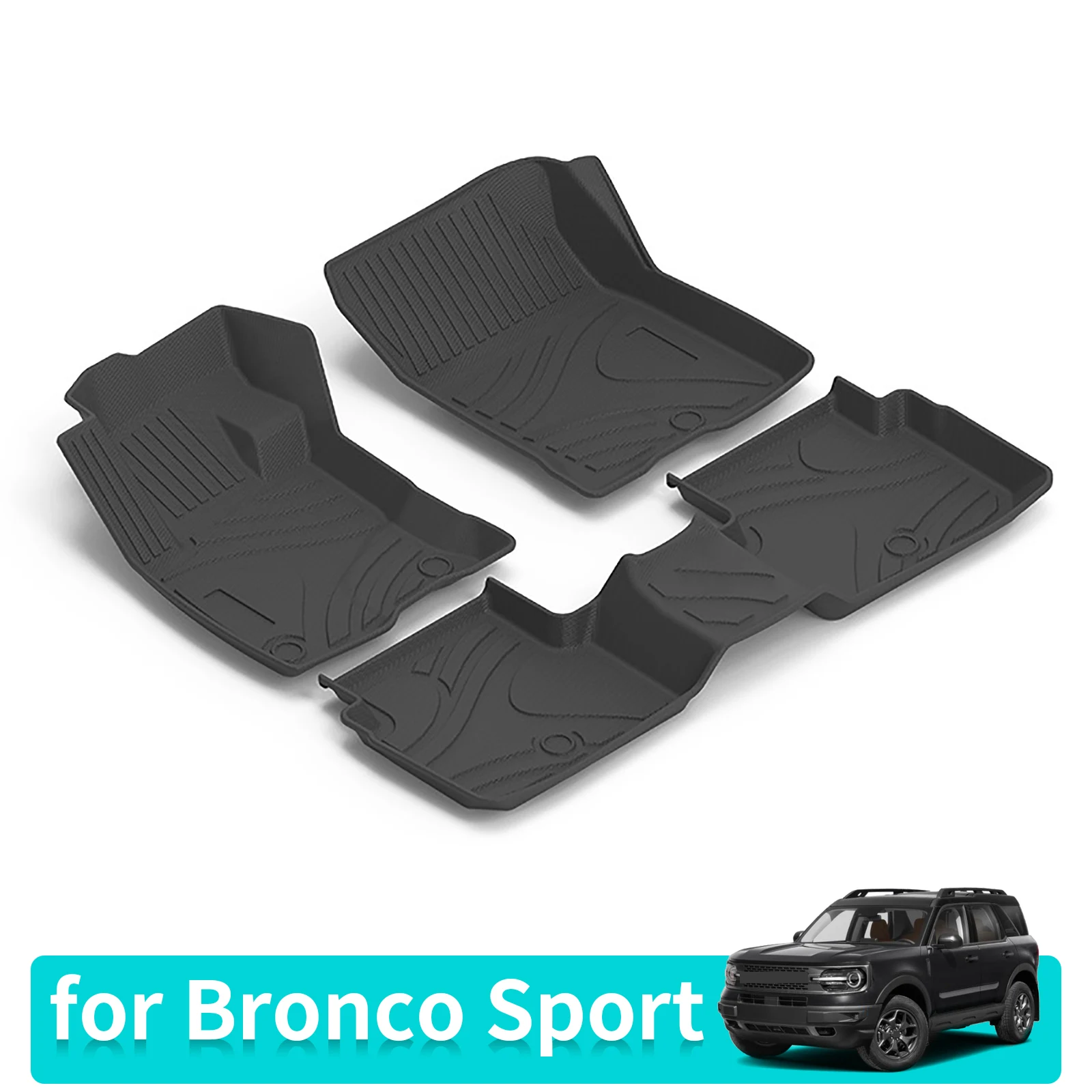 

Car Floor Mats for Ford Bronco Sport 2021-2024 Pad TPE Trunk Backrest