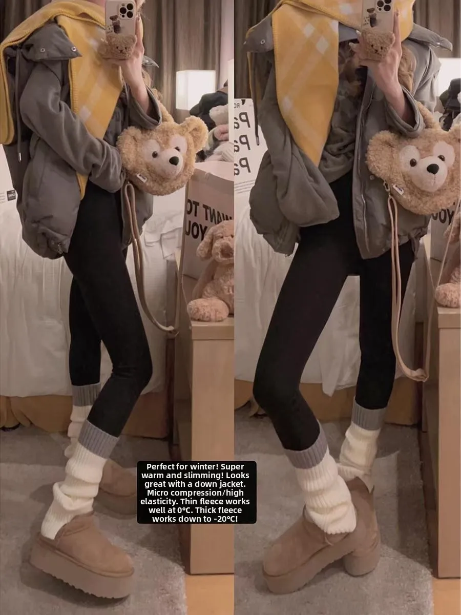 

Yukiss Thiened Fce Lined Ark Skin Брюки для йоги Женские брюки базового слоя Длина девяти точек Смесь нейлона и спандекса