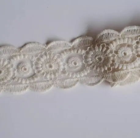 

Ширина: 4,5 см (1,77 дюйма), желтая сетка, хлопковая нить, вышивка, кружево, двусторонняя кружевная юбка, украшение по краям, одежда «сделай сам» (KK-4632)