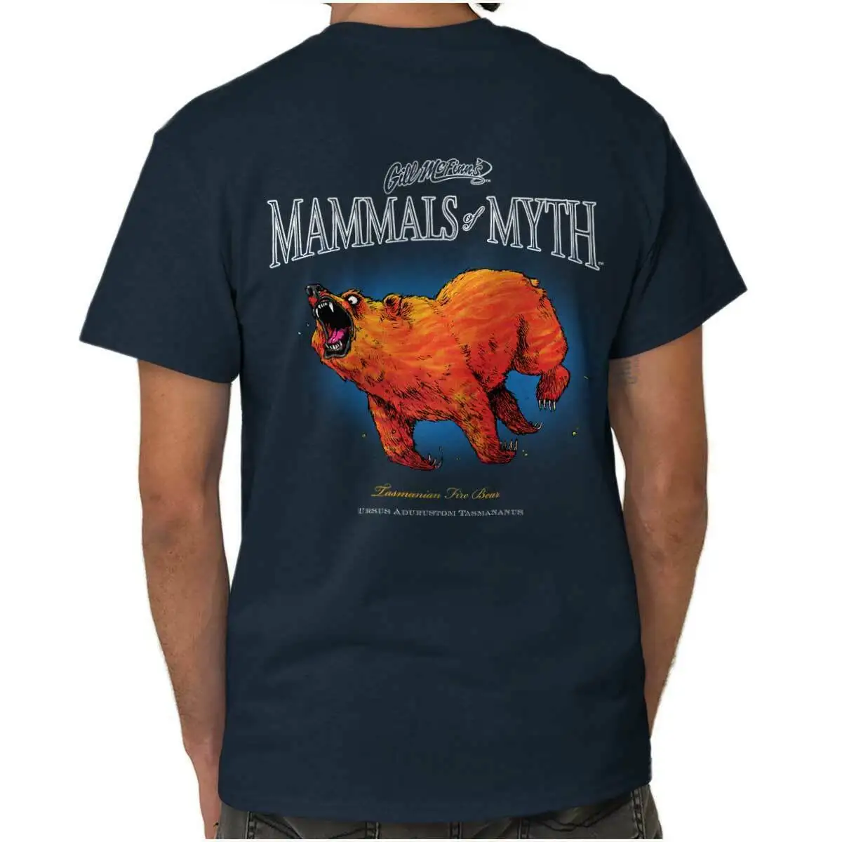 

Mythical Fish Mammals Cartoon Tasmanian Fire Bear T-Shirt 100% Cotton O-Neck Summer Short Sleeve Casual Mens T-shirt Size S-3XL