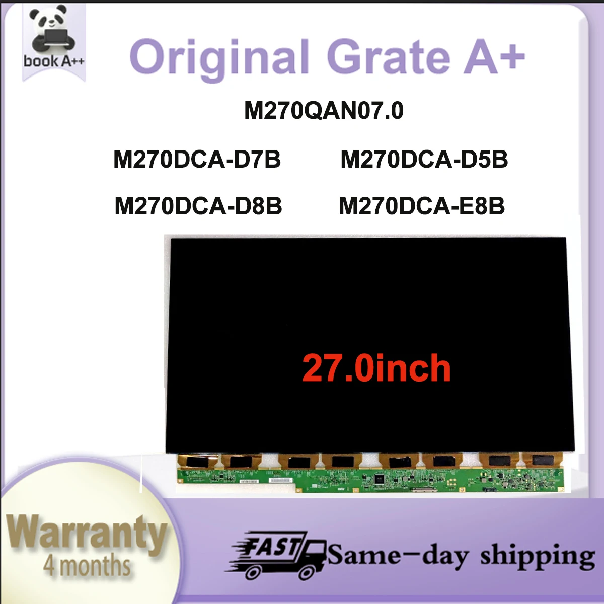 Original New A+27"IPS LCD Screen Glass M270QAN07.0 M270DCA-D5B M270DCA-D7B M270…