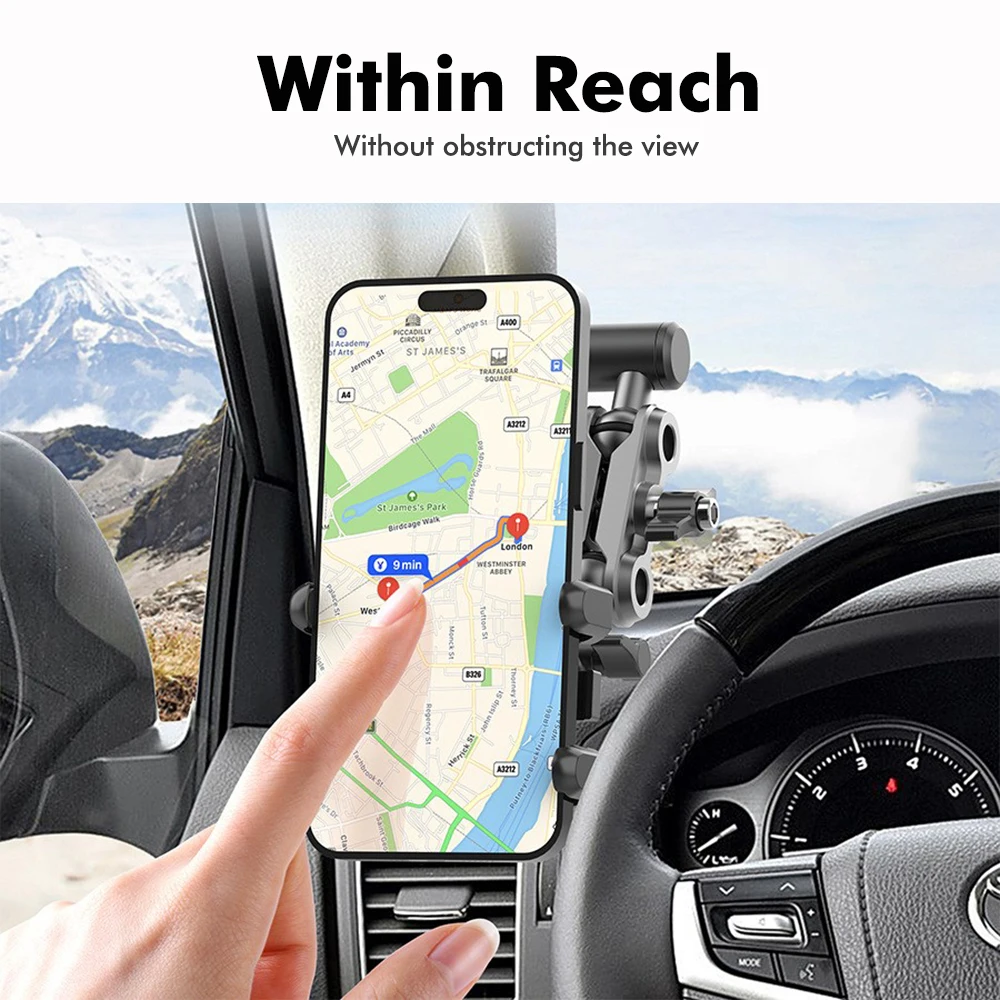 Neuer Auto-A-Säulen-Handyhalter, 360 Grad drehbar, fester Mobiltelefonhalter, geeignet für Tanks 300/500/Pajero/Overlord usw. – Detail 7