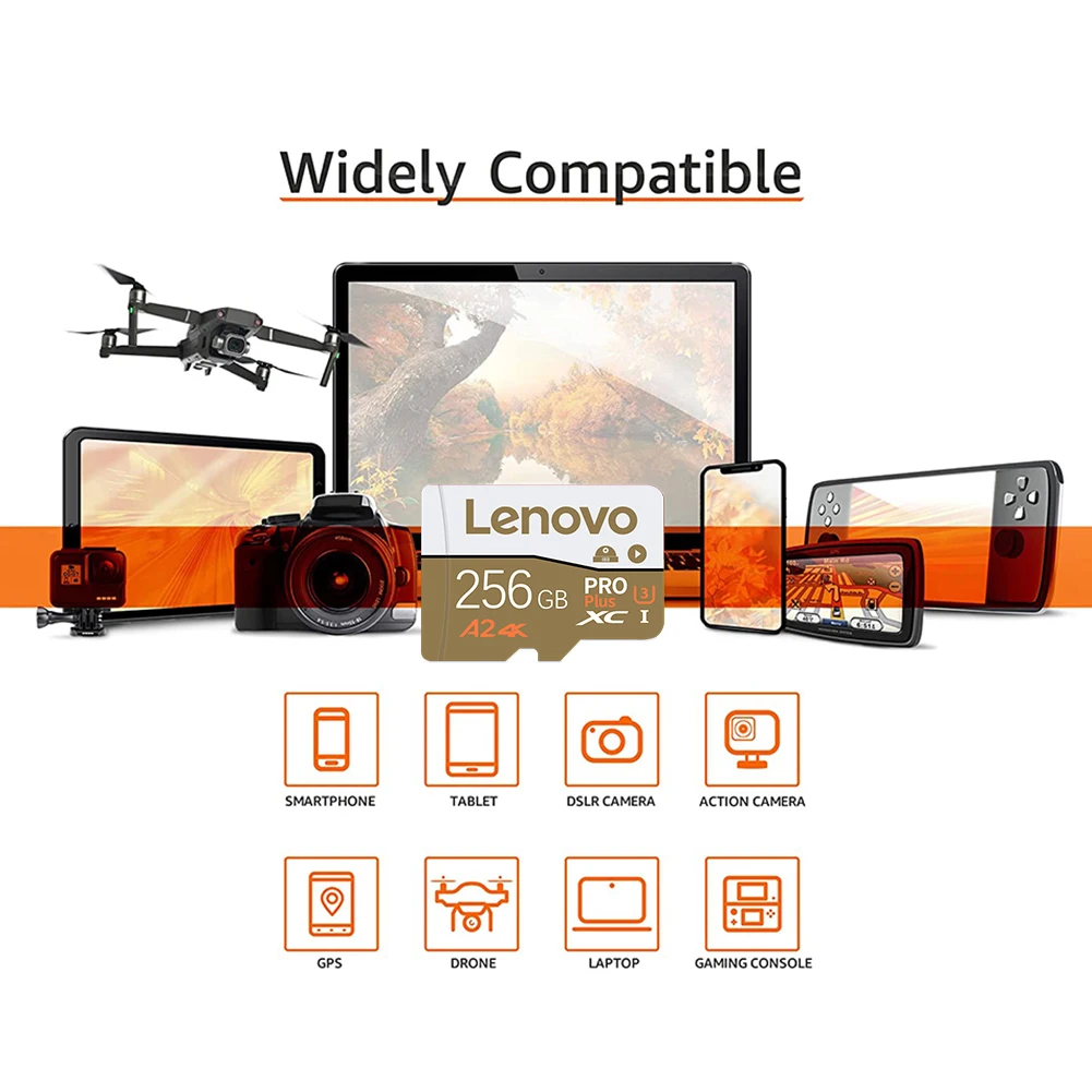 Lenovo 2TB Mini Micro TF SD Card 512GB 256GB SD Memory Card 1TB High Speed Cartao De Memoria 128GB For File Storage Phone Camera