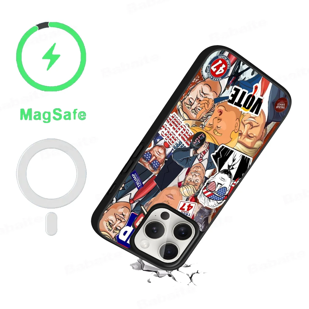 Drain The Swamp2024 Trump Phone Case Magesafe Magnetic Wireless Charge Case For iPhone 16 11 12 13 14 15 Pro Max Plus Mini