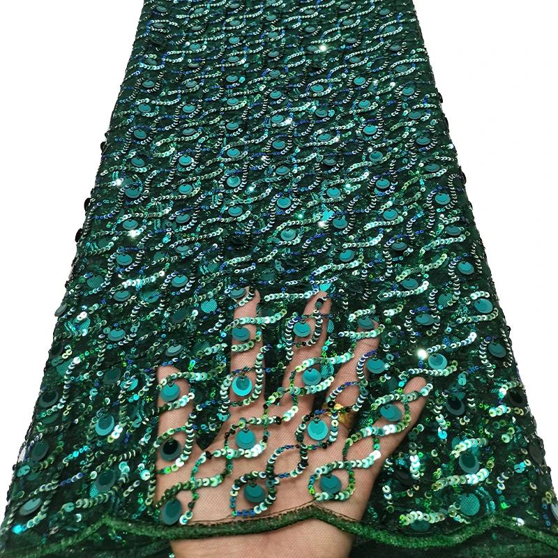 French purple mesh fabric, African small sequin spiral mesh sequin embroidery fabric for wedding dress and evening gown sewing