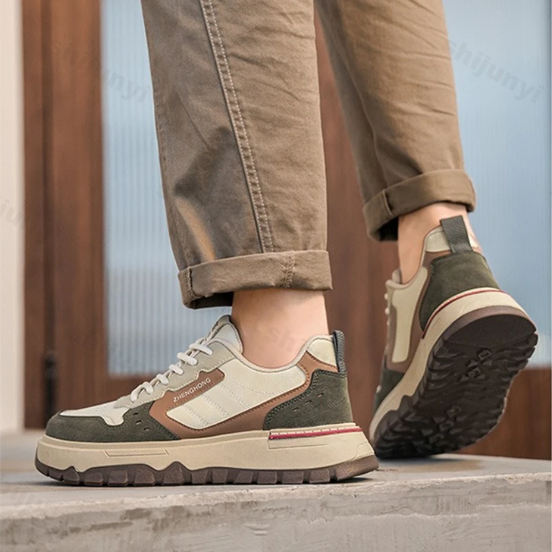 أحذية رياضية كلاسيكية للرجال ربيع الخريف ارتفاع جديد زيادة أحذية مجلس مريحة في الهواء الطلق عدم الانزلاق الدانتيل يصل حذاء كاجوال #1