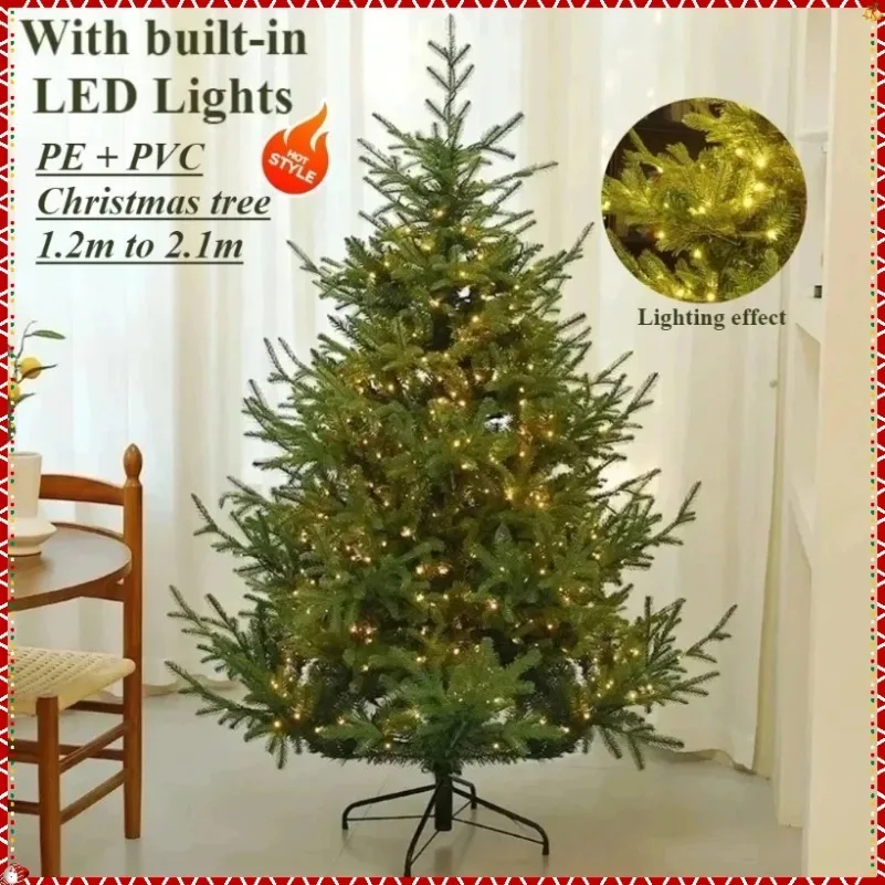 

Artificial Christmas Tree PE&PVC Material with Built-in LED Lights Christmas Tree 120cm-210cm Home Christmas Party Decorations