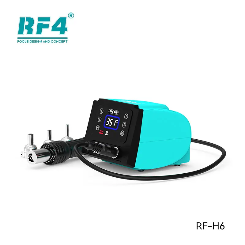 RF4 RF-H6 600W Hot Air Rework Station with HD Touch Screen 150°C-500°C Ceramic Heating Core 40-100 Airflow for PCB/SMD Repair