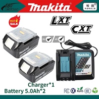 100% Original🔧18V Makita 5.0Ah rechargeable battery with 18V-3A charger🔋replaceable BL1815N BL1830B BL1850B BL1860B LXT400⚡