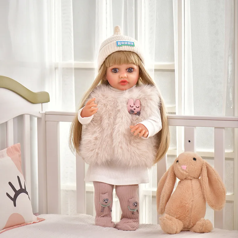 

New 55cm soft silicone simulation rebirth doll Russian dialogue enamel doll children's doll toy