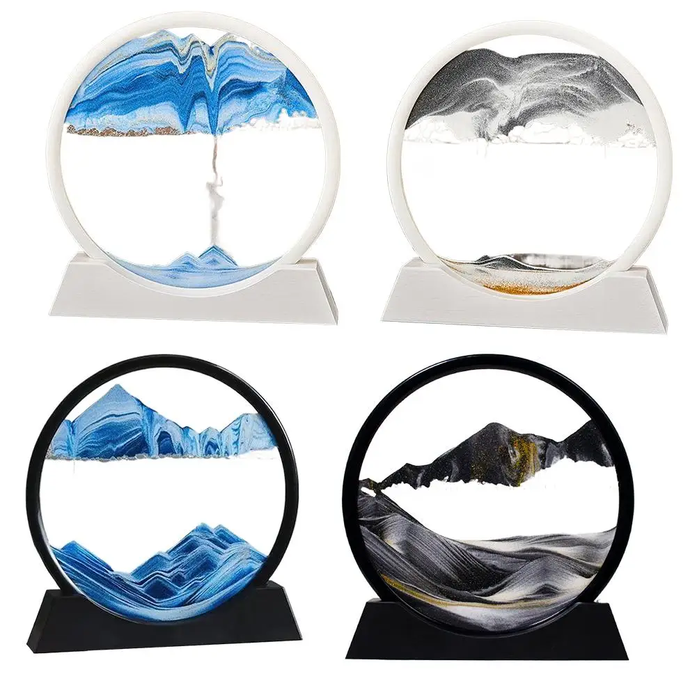 7 بوصة الرمال المتحركة الرمال عرض أعماق البحار صورة فنية ثلاثية الأبعاد عرض ديناميكي الحركة الرمال اللوحة ديكور غرفة مكتب المنزل الهدايا