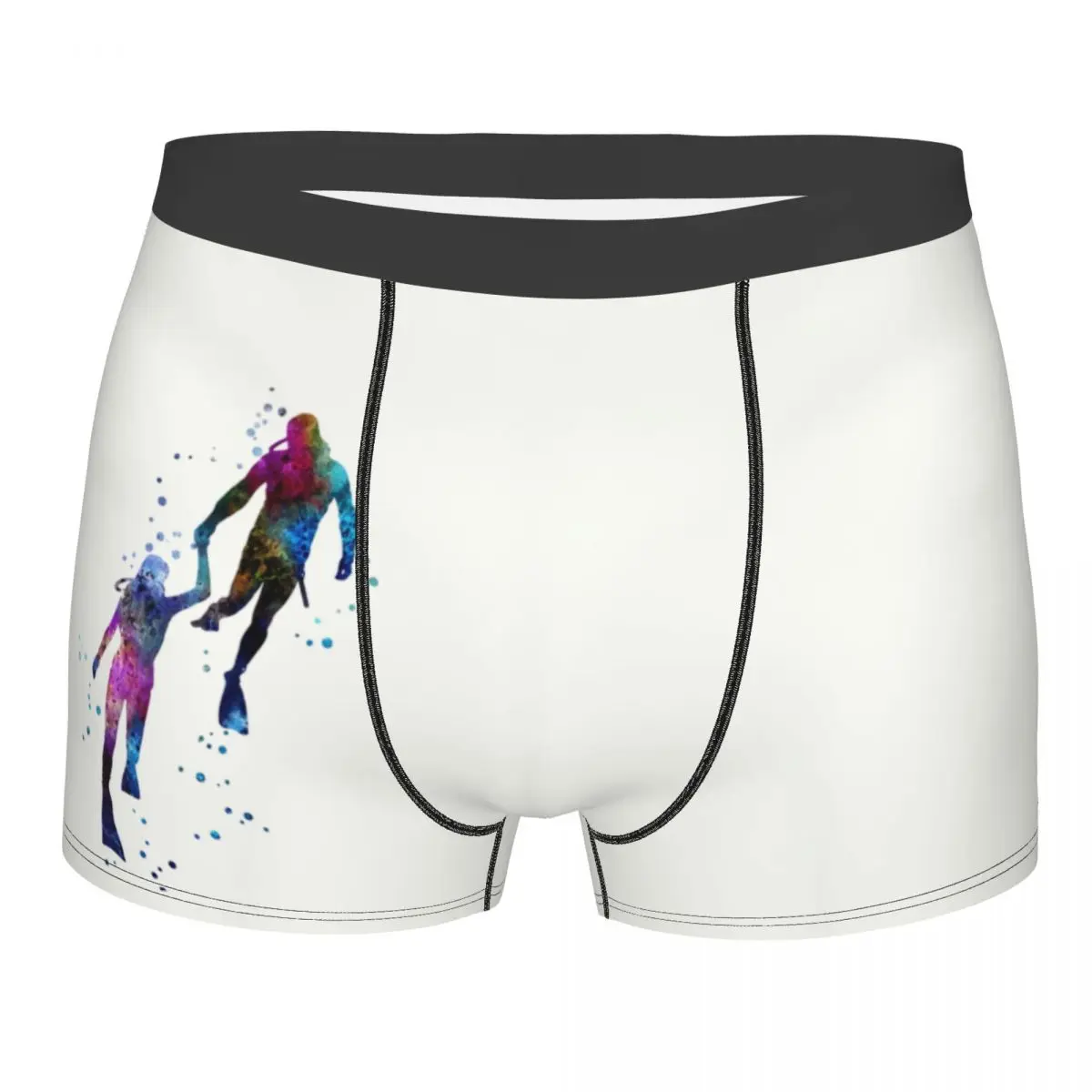 Custom Scuba Diving Divers Couple Boxers Shorts Men's Dive Lover Briefs Underwear Novelty Underpants