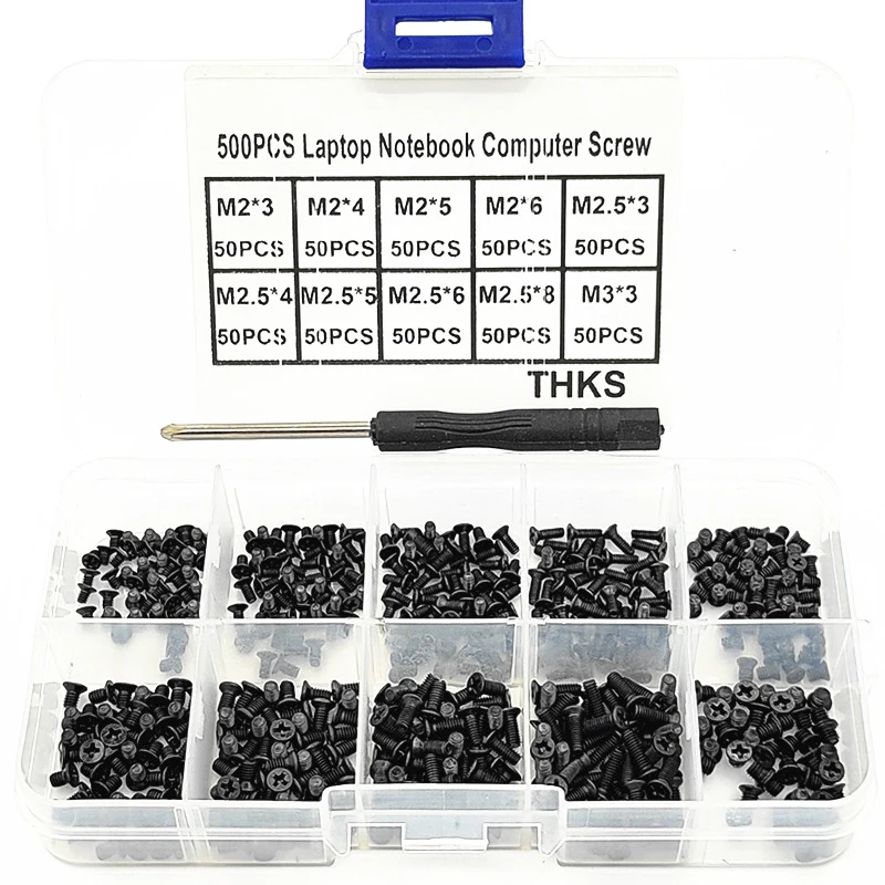 

500pcs / box micro km countersunk head cross screw M2-M3 series black machine thread screw