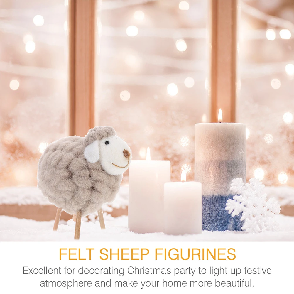 

Felt Sheep Figurines Christmas Decoration Decorative Toys Stylish Gifts nament