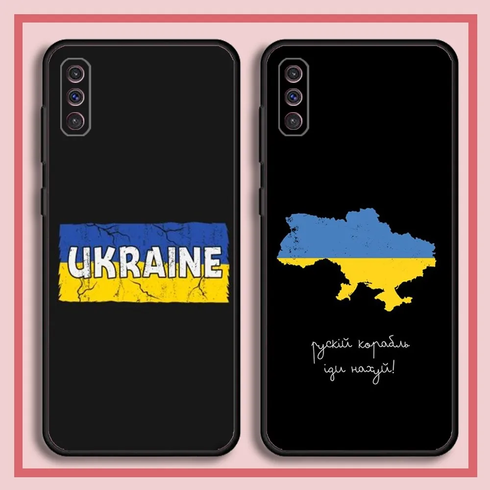 

U-UkraineS-S Flag Phone Case For Samsung S23,23,22,30,21,10,9,Note20 Ultra,Lite,Ultra,5G,Plus,FE,Black Soft Case