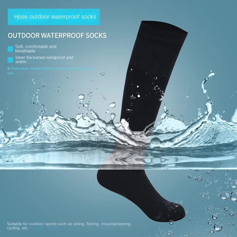 Ski Long Waterproof Socks Hiking Wading Outdoor Camping Cycling Skiing Adventure Mountaineering Warm Breathable Waterproof Socks