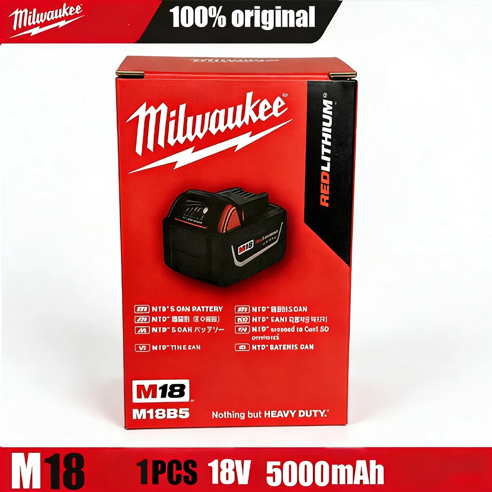 

Milwaukee m18 battery bateria lifepo4 M18B6 5000mAh lithium battery XC48-11-1860 Original milwaukee rechargeable battery 18v