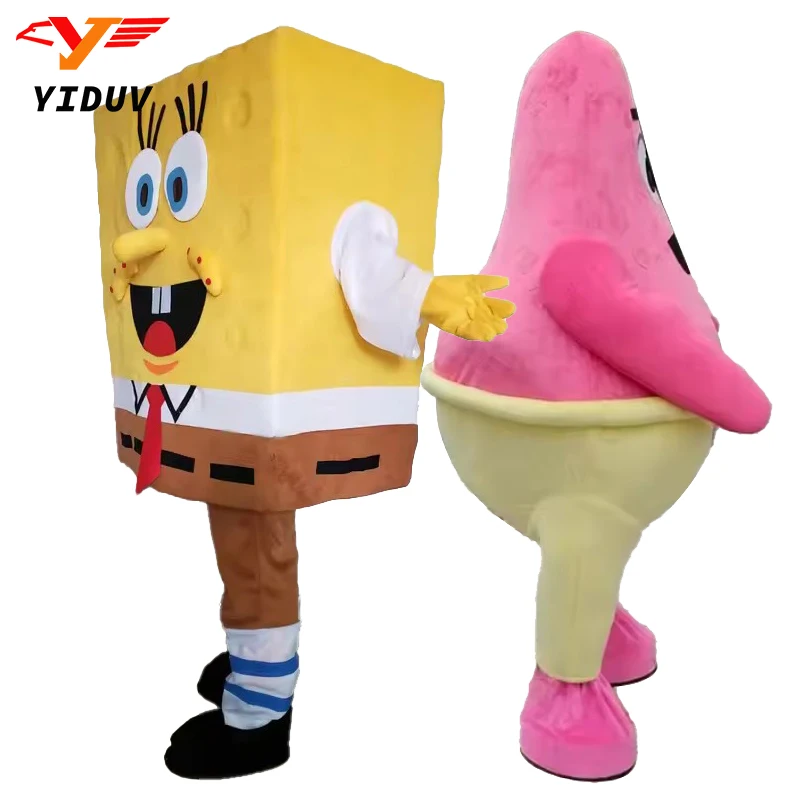 Fantasia de Mascote de Esponja Amarela para Bebê, Anime, Desenho Animado, Boneco, Fantasia de Publicidade, Festa de Aniversário, Performance de Animal, Cosplay para Adultos