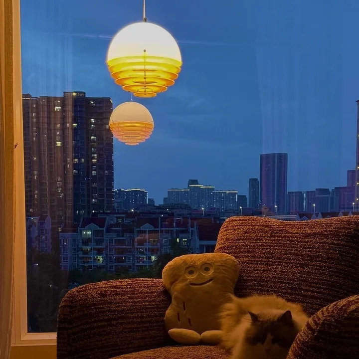 كريم ممفيس تركيبات الإضاءة غروب الشمس البرتقالي الثريا باوهاوس منصة مشروبات خليج نافذة بهو الفرنسية ضوء جو القرون الوسطى