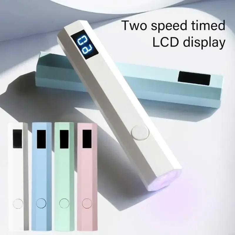 Mini handheld UV/LED-licht voor nagels met LED-display Klein draagbaar mini-UV-licht voor gelnagel 2LED-nagellamp